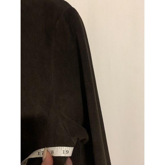 Banana Republic Womens Coat Medium Leather Brown Thick Lined Pockets - Picture 8 of 13